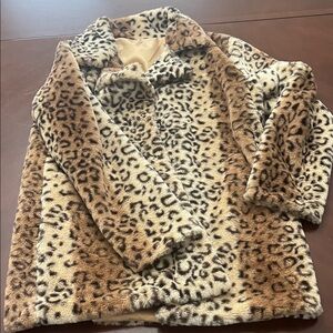 Leopard Print Faux Fur Coat